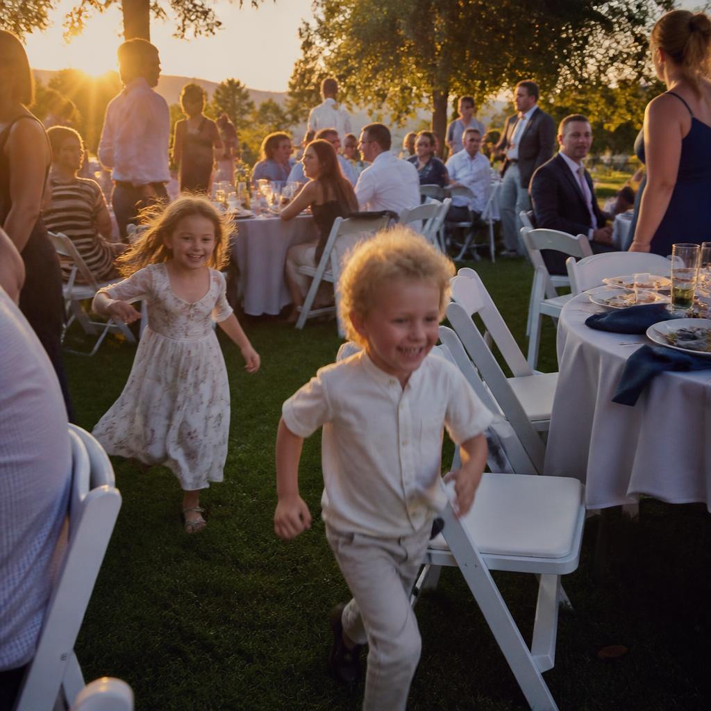 Children playing during the reception